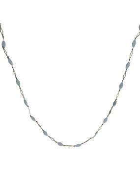 Elegant White Beaded Necklace Gold Tone Chain Minimalist Fashion Jewelry Women